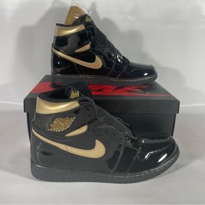 Nike | Air Jordan 1 Black Gold Patent Leather 9.5